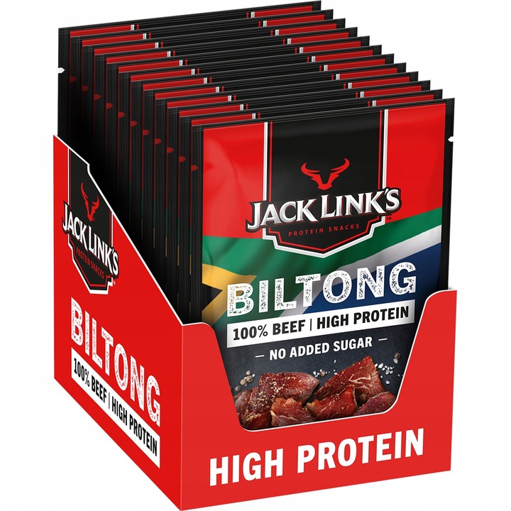 Levně Sušené hovězí maso Jack Links Biltong 12x 60 g