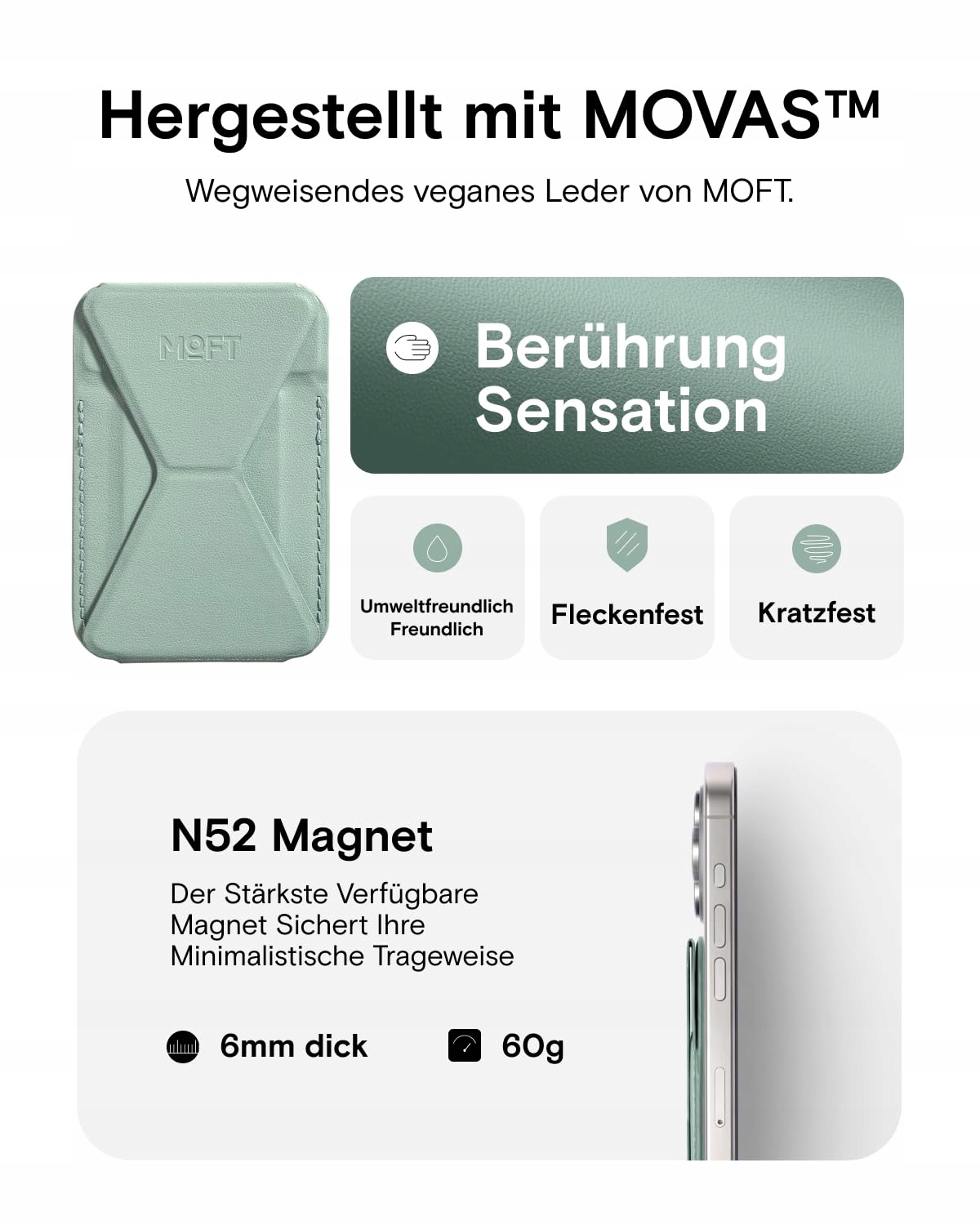 MOFT Magnetyczny Portfel Stojak Na Telefon Skórzany Do iPhone 15 14 13 12 — miniatura 4