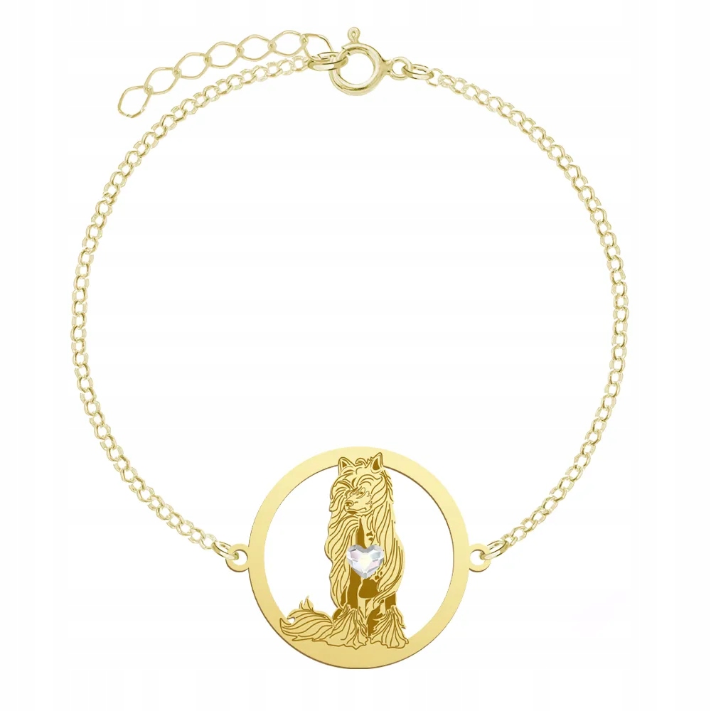 Zlatý náramek 925 se psem Hříbátko Čínský Nahý Řetízek Gravírování Bonus