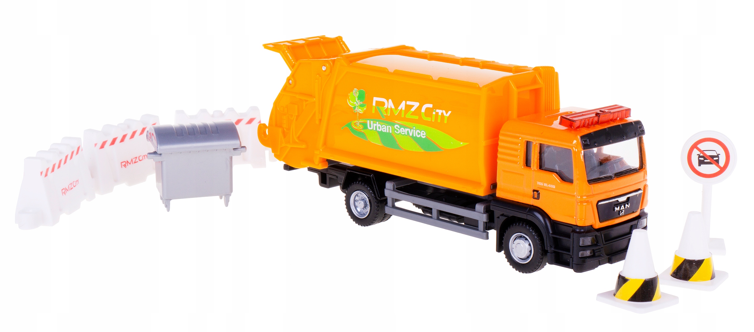 

Truck Man Tgs Śmieciarka +akcesoria Znaki 1:64 Rmz