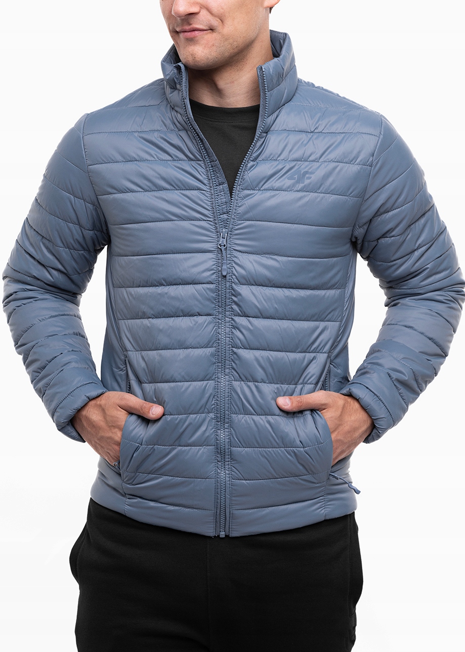 4F pánská lehká přechodová prošívaná bunda, pohodlná, velikost vel. M