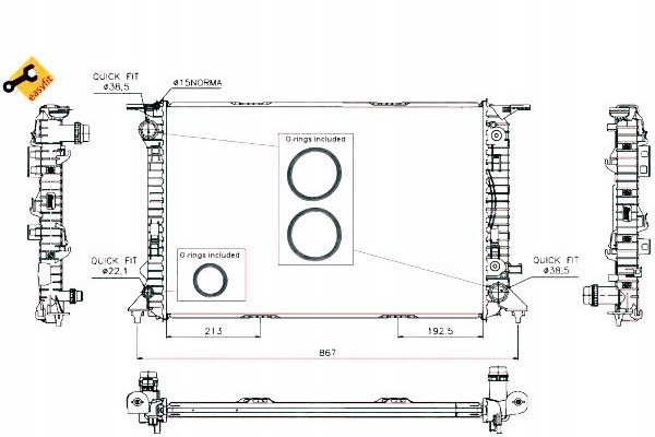 Nrf Outlet! Chladič Vody Vw A4/A5/A6 2,7/3,0TD Asistent řidiče #28