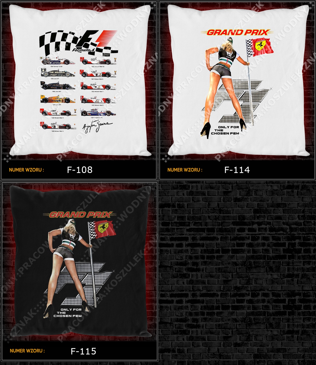 PODUSZKA f1 formuła 1 one niki lauda ayrton senna Rozmiar 40