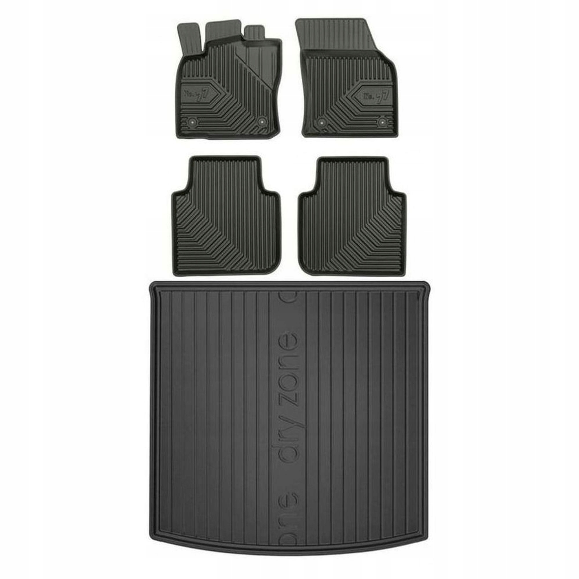 Gumová sada koberčekov a rohoží Škoda Kodiaq od 2016 7 osôb, zložená z 3 kusov