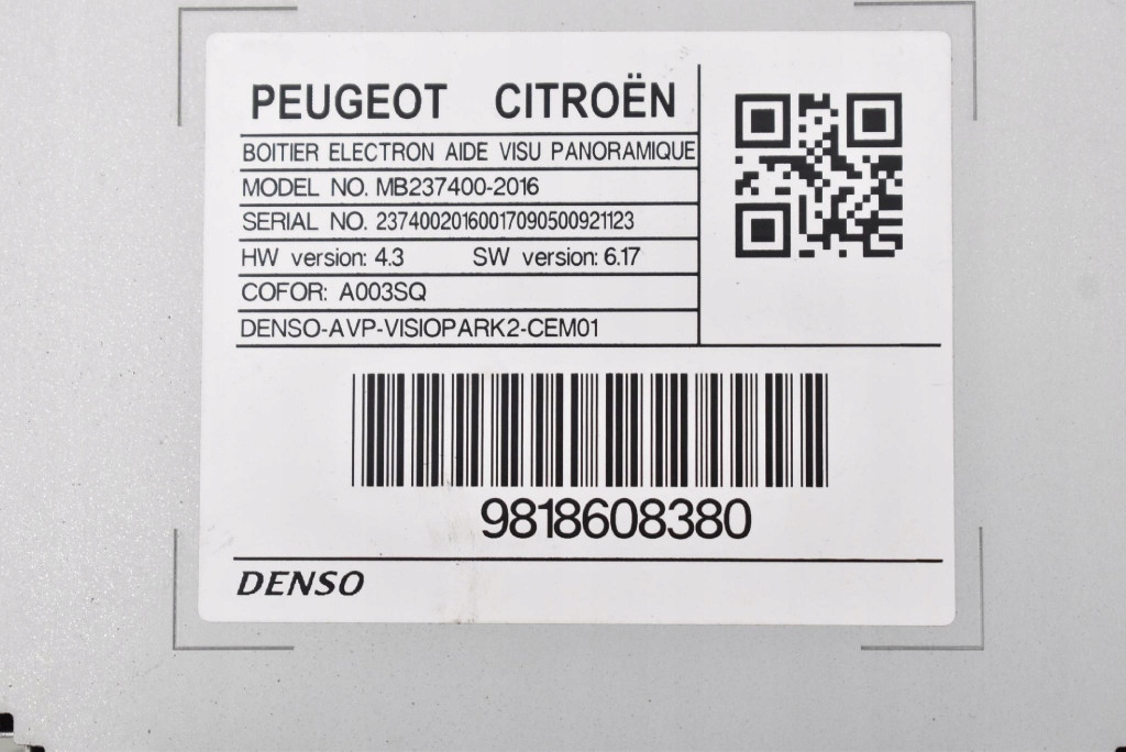 Centralina modulo KAMERY 9818608380 OPEL GRANDLAND 1 e 17-21