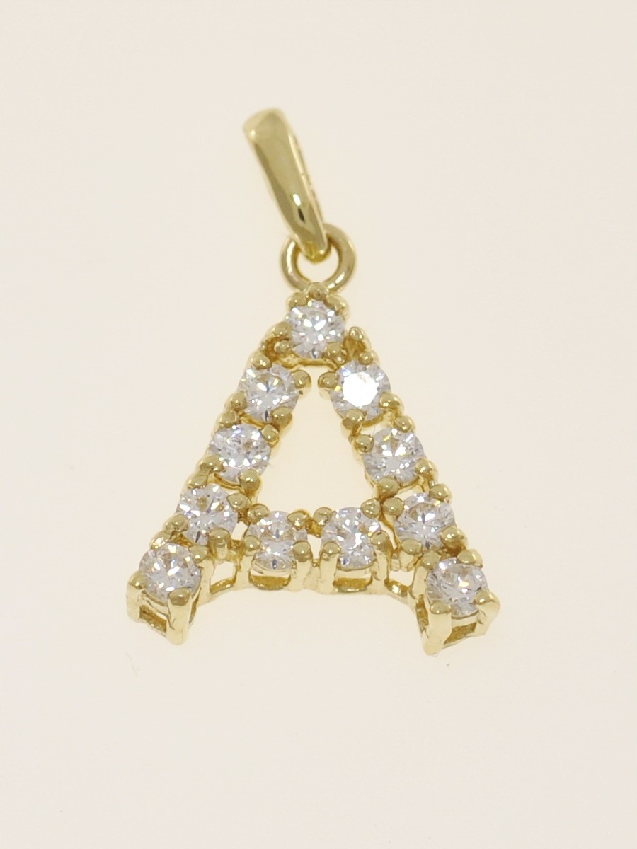 Zlaté Písmenko Se Zirkony, Velký Přívěsek Ze Zlata Ryzosti 585