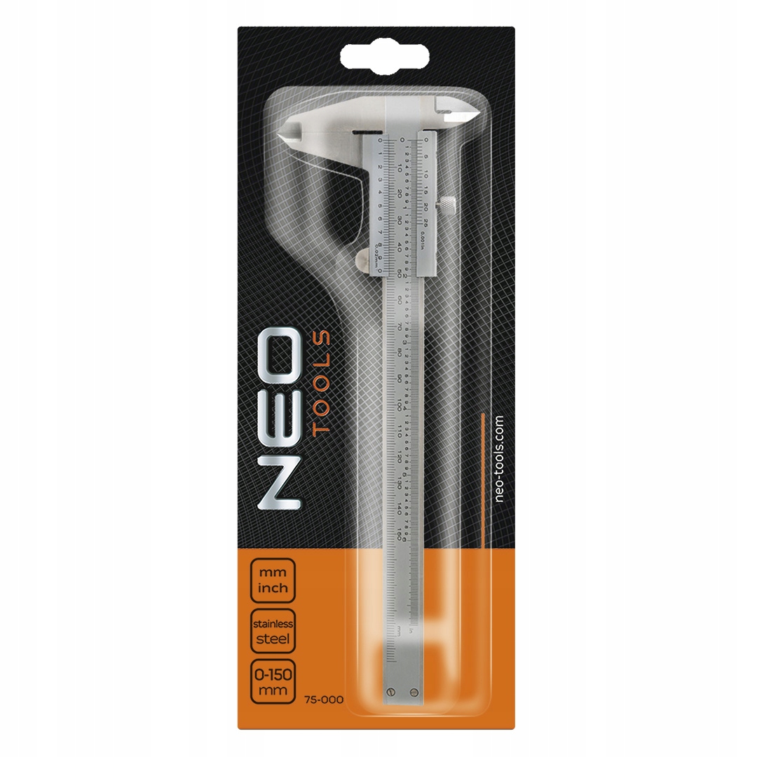 NEO SUWMIARKA 0-150 mm NIERDZEWNA ANALOGOWA NONIUSZOWA 0,02mm Dokładność pomiaru 0.02 +/- mm