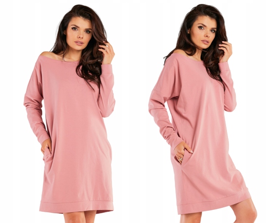 Volná tepláková šaty oversize sukně S/m