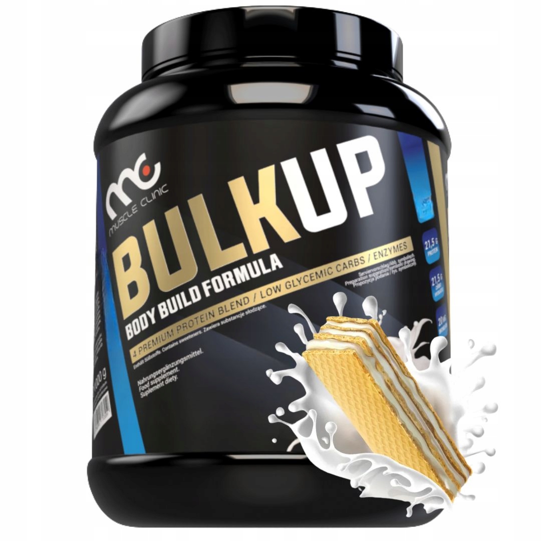 Muscle Clinic BulkUp 1000 g hmotnost wpc vpíjí wph sacharidy bulk wafel
