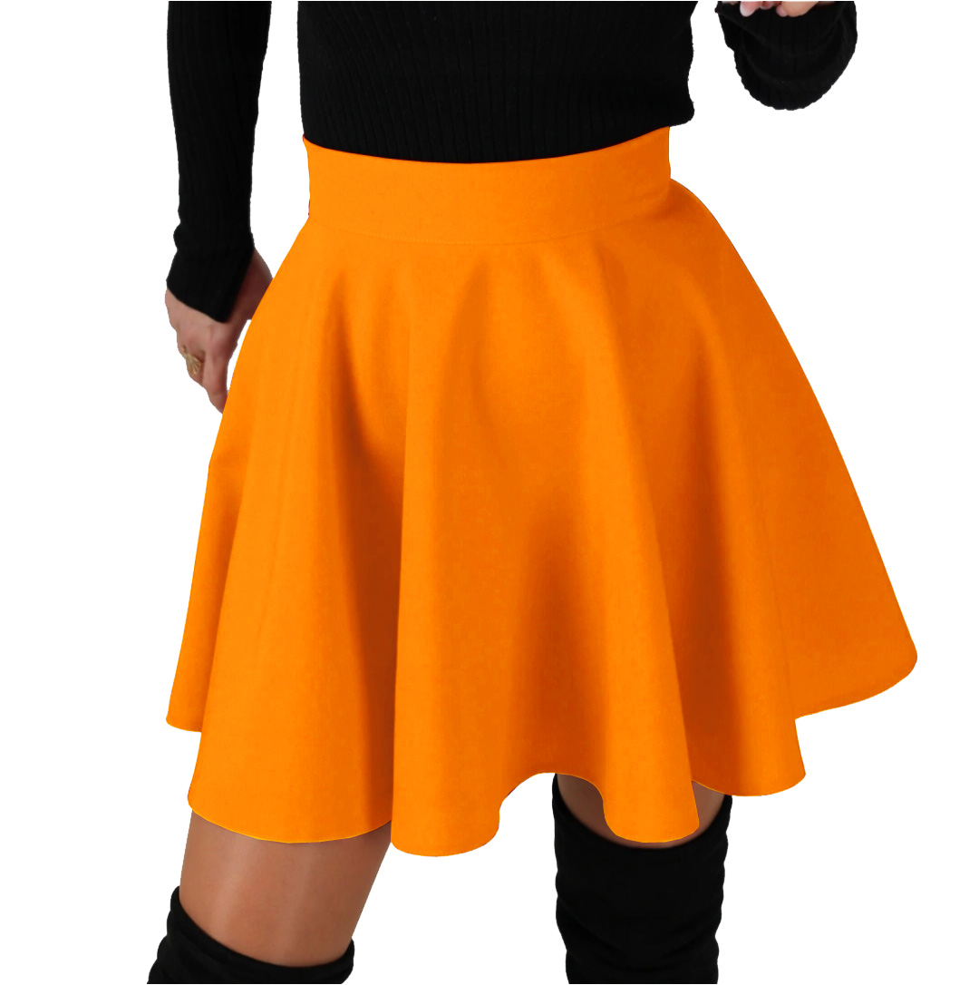 

S Koło Pomarańczowa mini spódnica rozłożysta 36