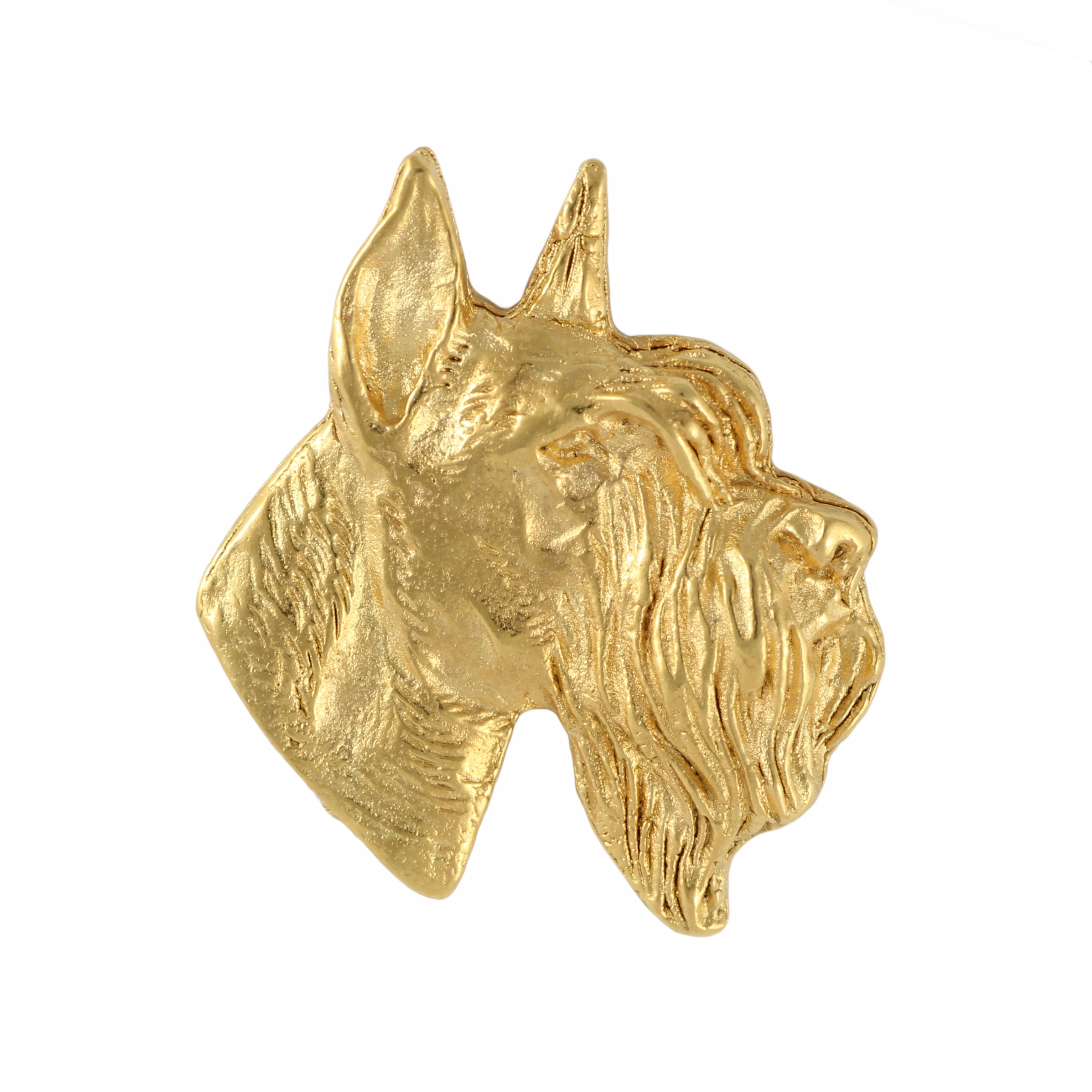Šnaucer, knírač, pozlacená brož, pin se psem, připínáček, pins