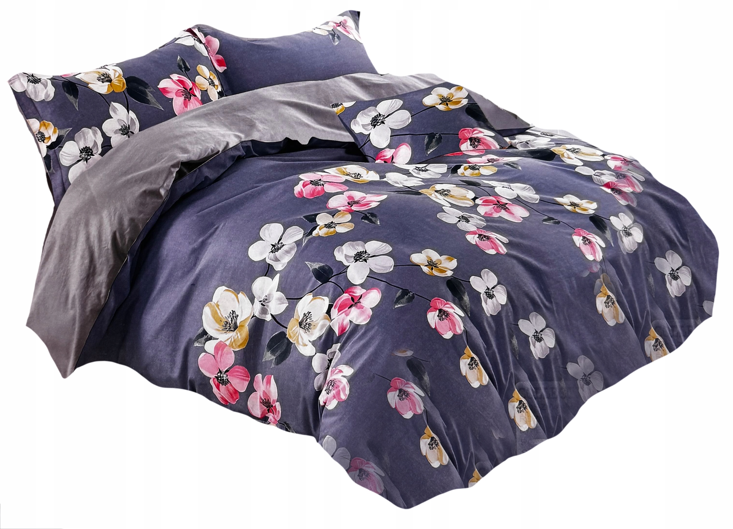 Pościel 200x220 Bawełna Satynowa 100% 2 Poszewki Komplet Pościeli Kwiaty