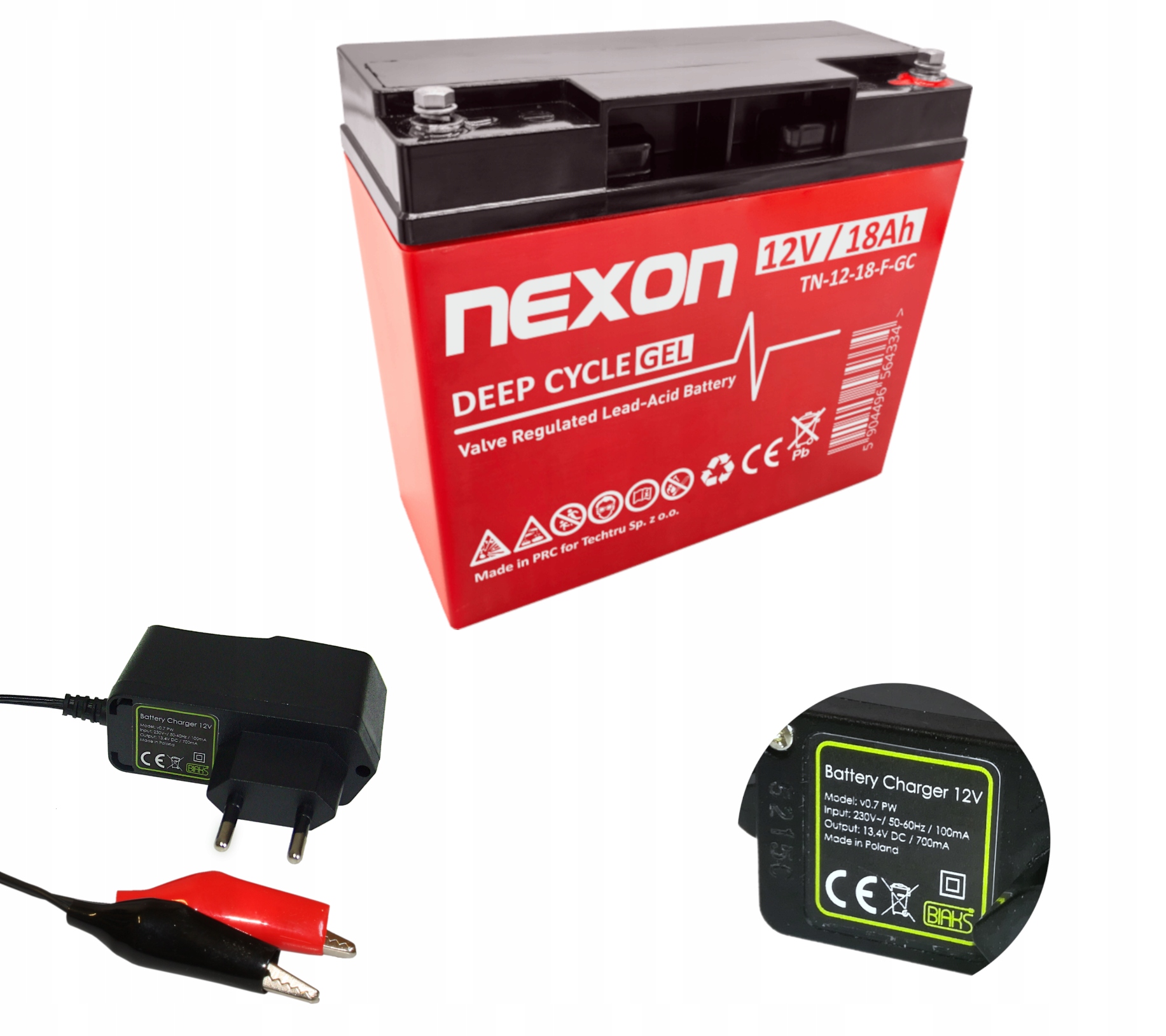 Akumulátor Nexon Deep Cycle Gel 12V 18Ah Nabíječka 12V Pw