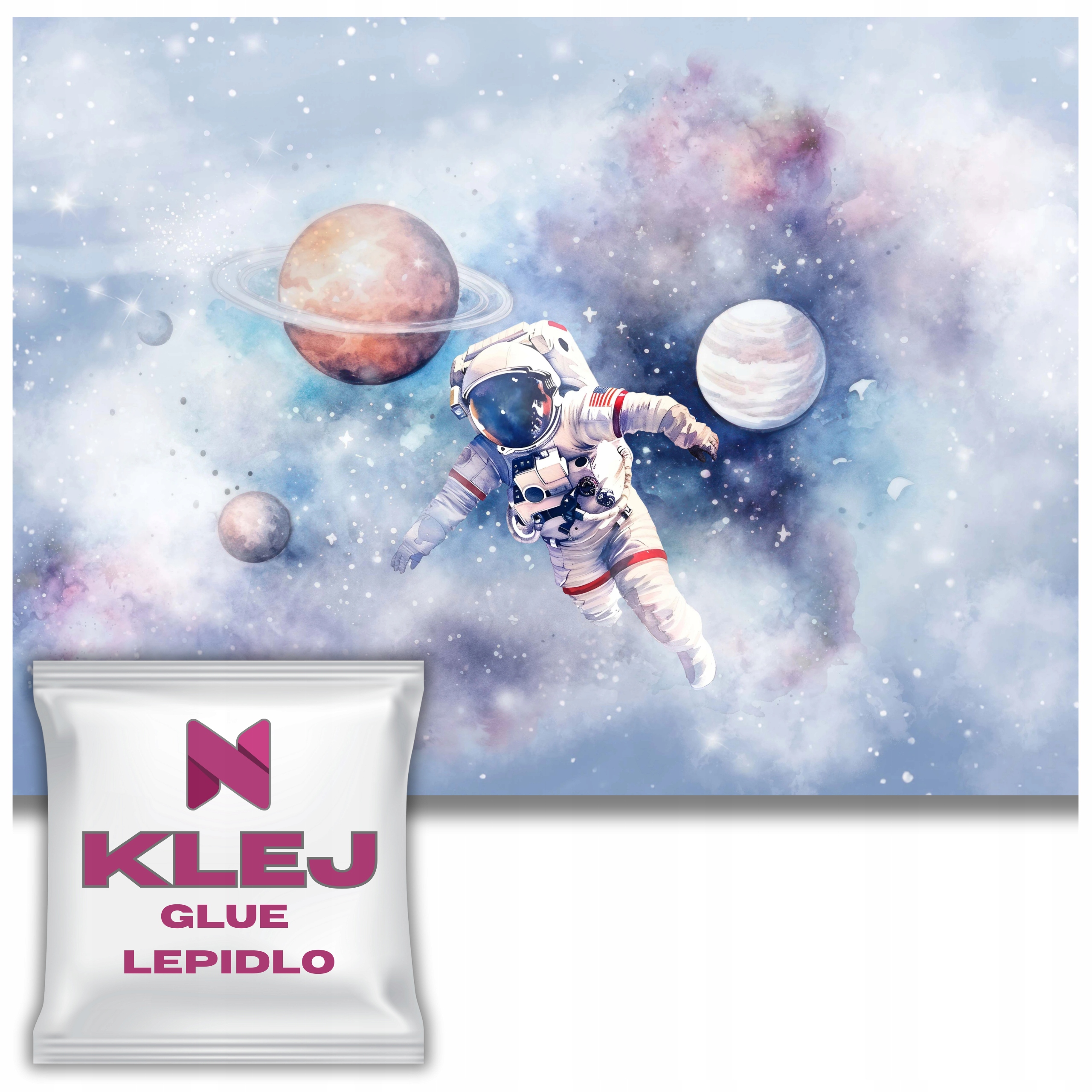 Fototapety pro děti a mládež Astronaut, planety a hvězdy 260x390