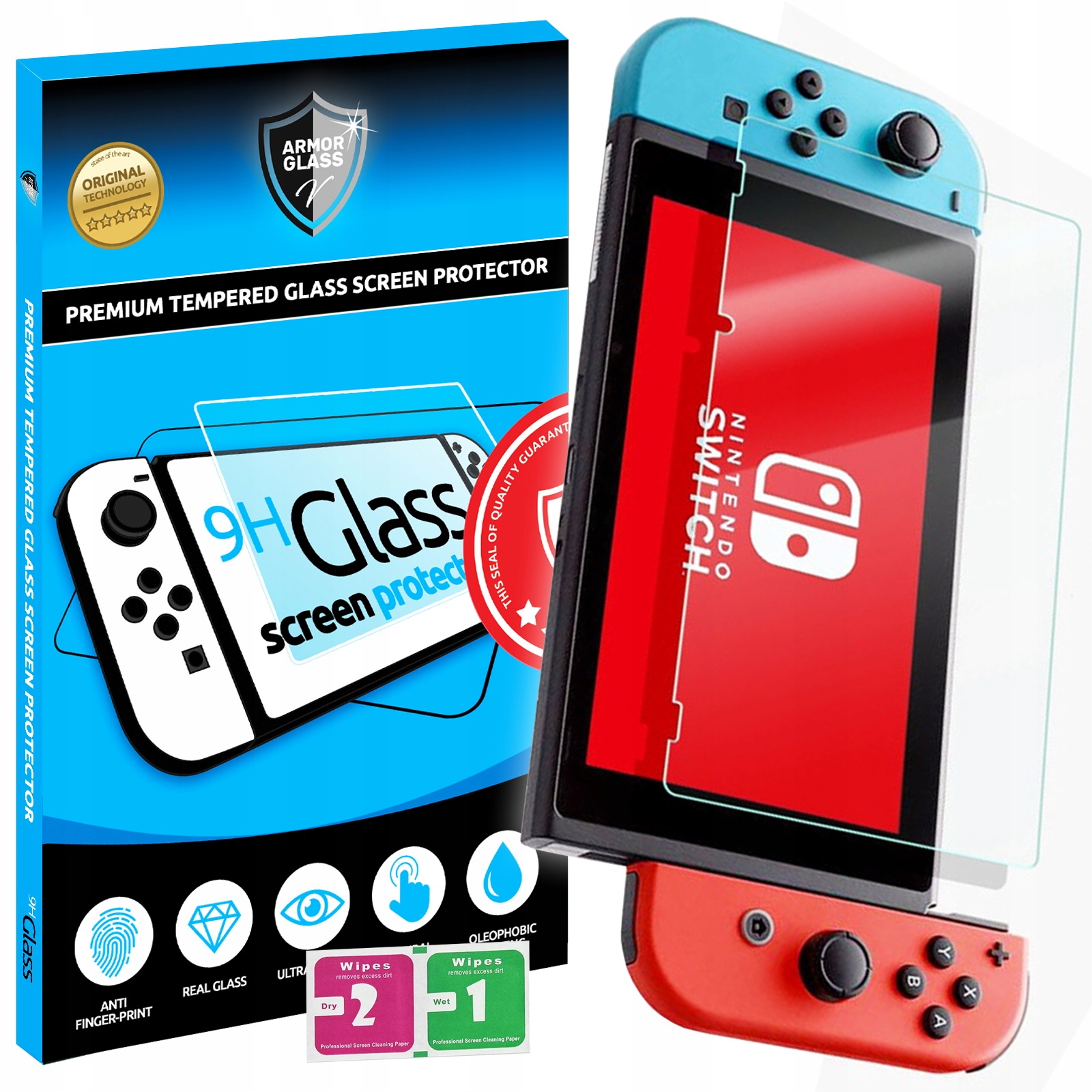 SZKŁO HARTOWANE 9H OCHRONNE DO NINTENDO SWITCH V1 V2 TEMPERED GLASS
