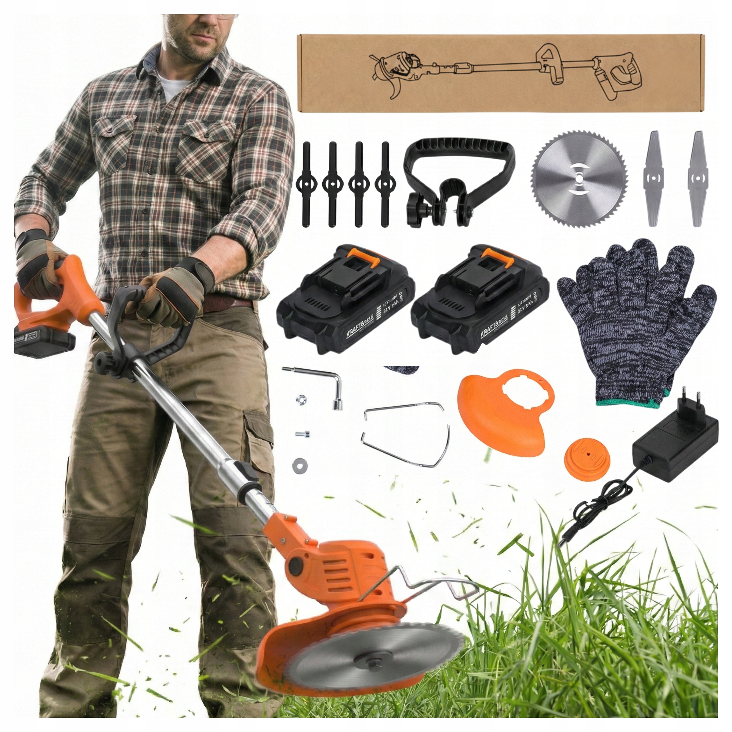 Aku vyžínač Kraft&Dele KD5124 3 Typy čepele 2x Akumulátor