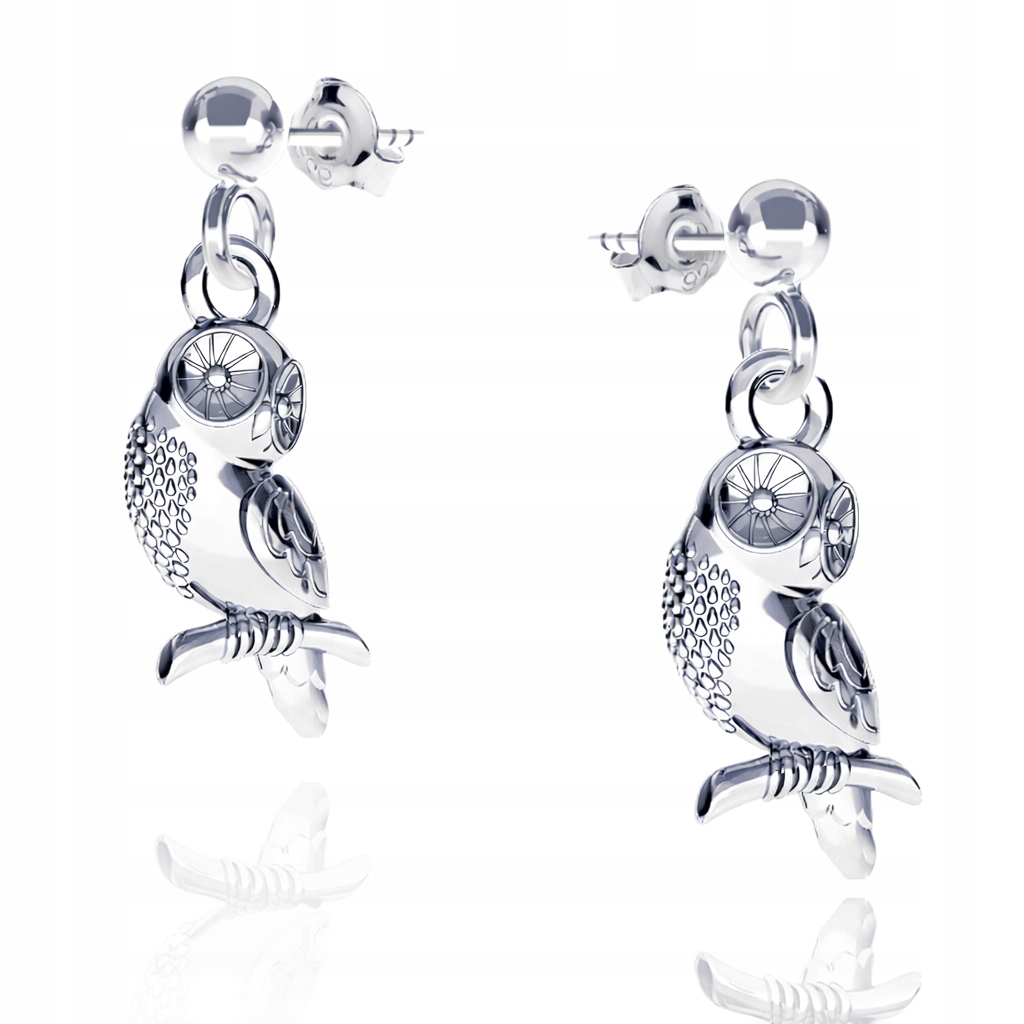 Stříbrné náušnice Sova Dýka Stříbro 925 Symbol poznání a moudrosti