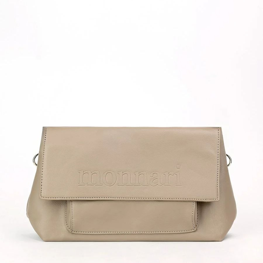 Taupe Kabelka Přes Rameno Monnari Dvoukomorová Klapka S Napínákem Na Magnet