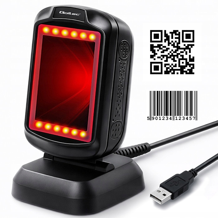 Qoltec Stolní čtečka 1D/2D kódů Usb Rychlé skenování