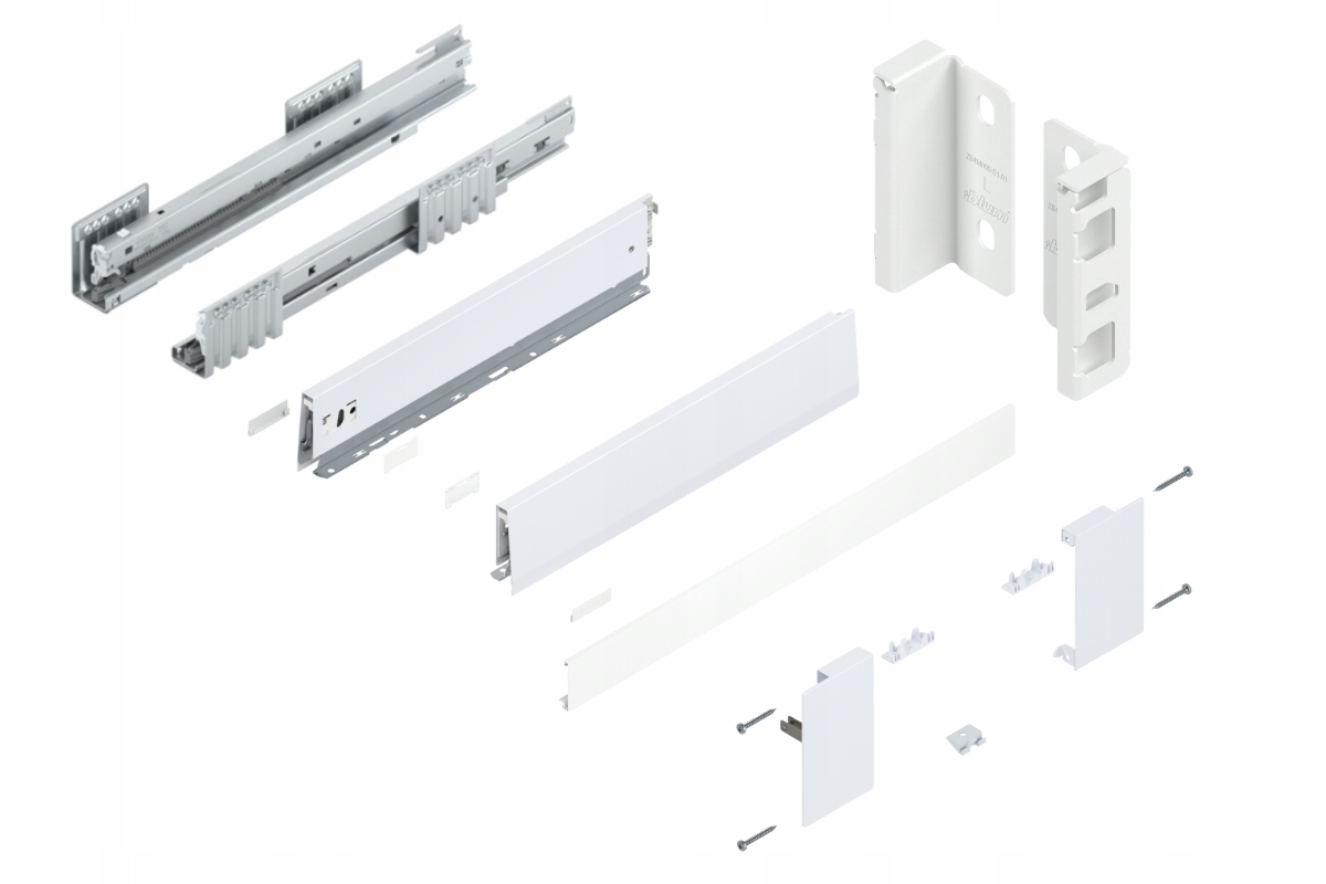 Blum Šuplík 500 Nízká zásuvka M Interiér Bílá