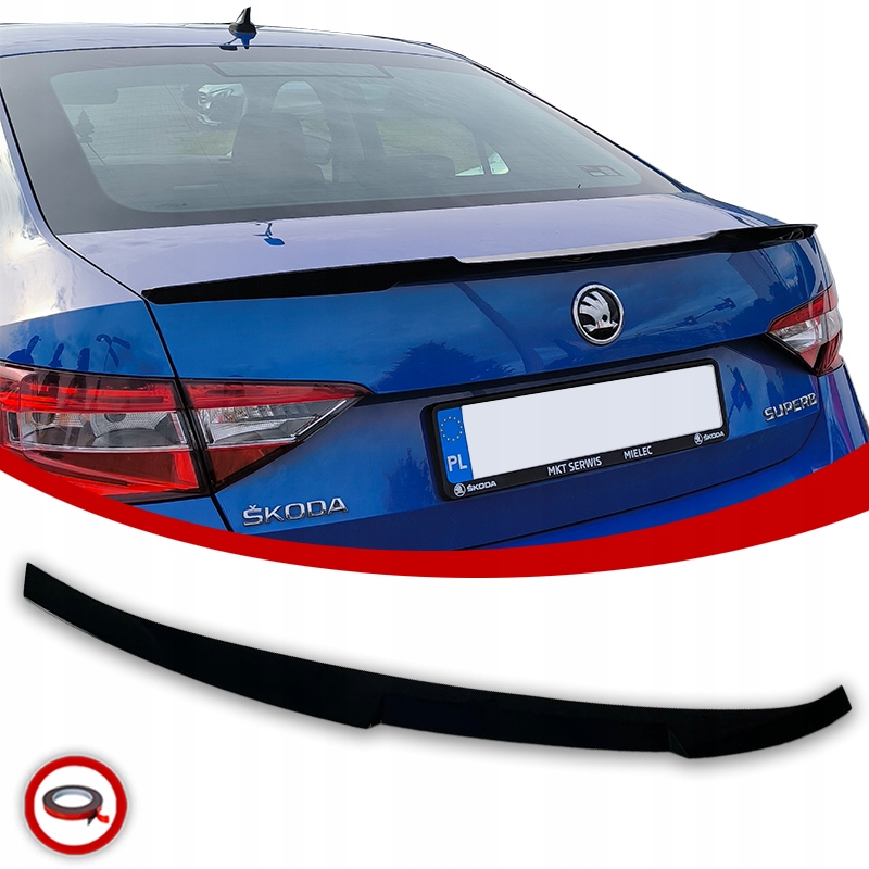 Škoda Superb Spoilerová Letka Zadní Krytka Na Klapku M4 Černá Lesklá
