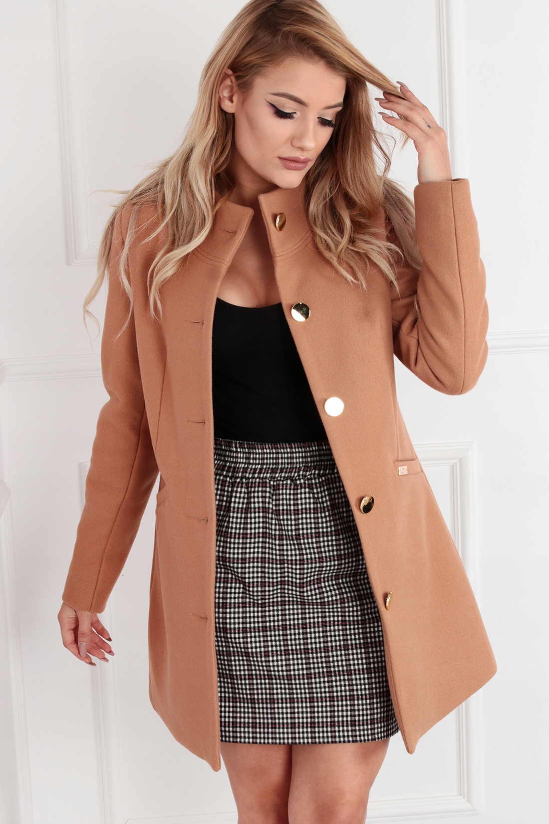 PŁASZCZ DAMSKI KURTKA WIOSENNY JESIENNY OCIEPLANY CIEPŁY DŁUGI KARME 46 3XL Model 1954