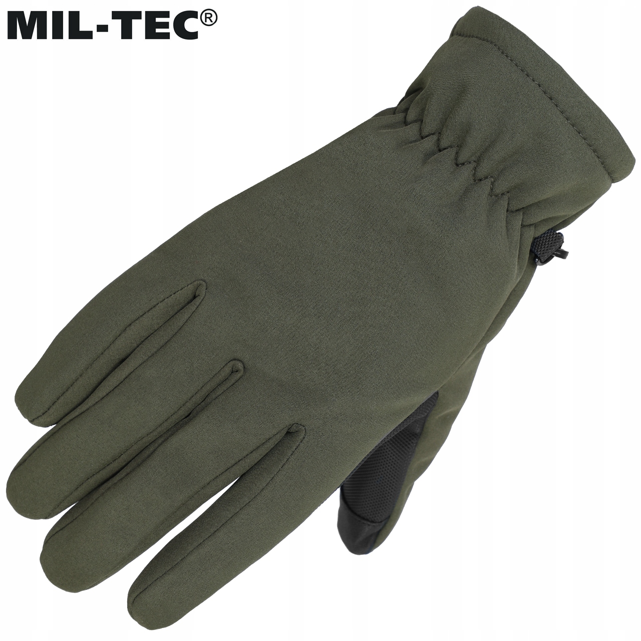 RĘKAWICZKI ZIMOWE SOFTSHELL THINSULATE DOTYKOWE MIL-TEC OLIWKOWE L Kolekcja TURYSTYKA,OUTDOOR