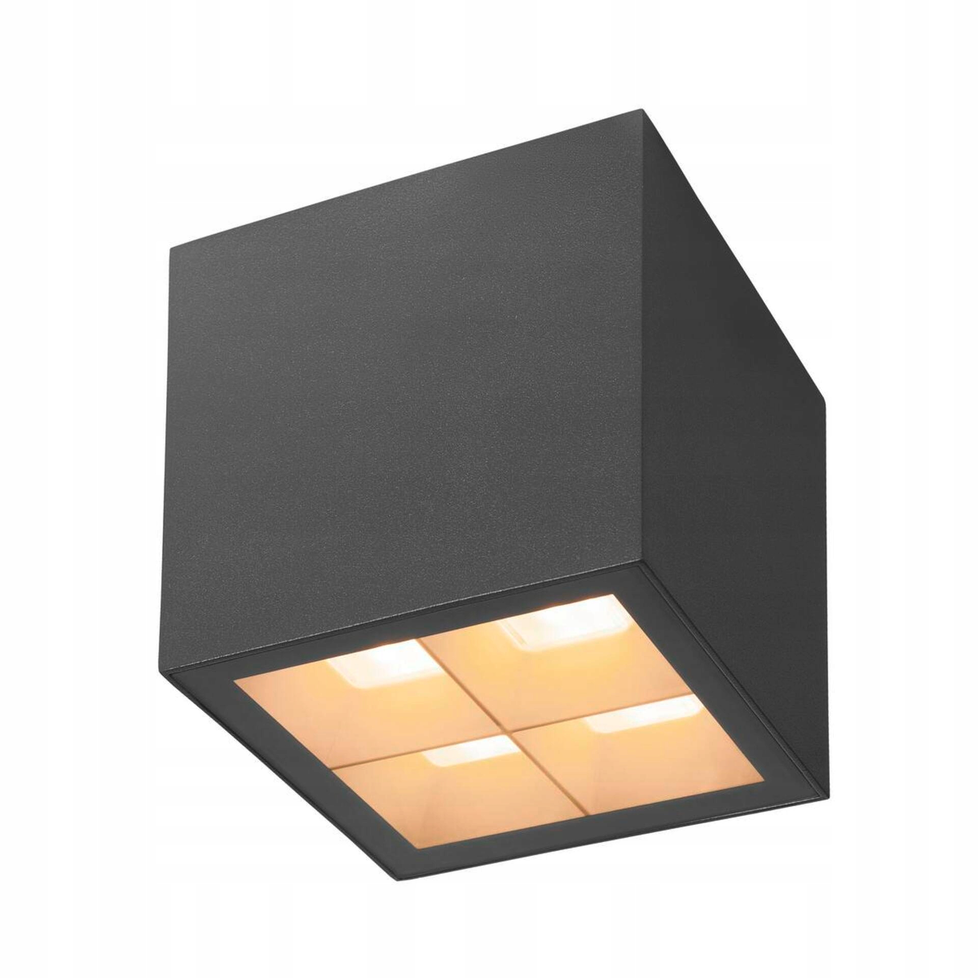 Stropné svietidlo Slv S-cube 15W IP65 antracit 2700/3000K stmievateľné