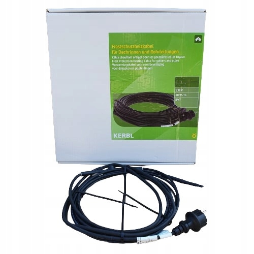 Vykurovací kábel pre žľaby a potrubia, s termostatom, 800 W, 40 m, Kerbl