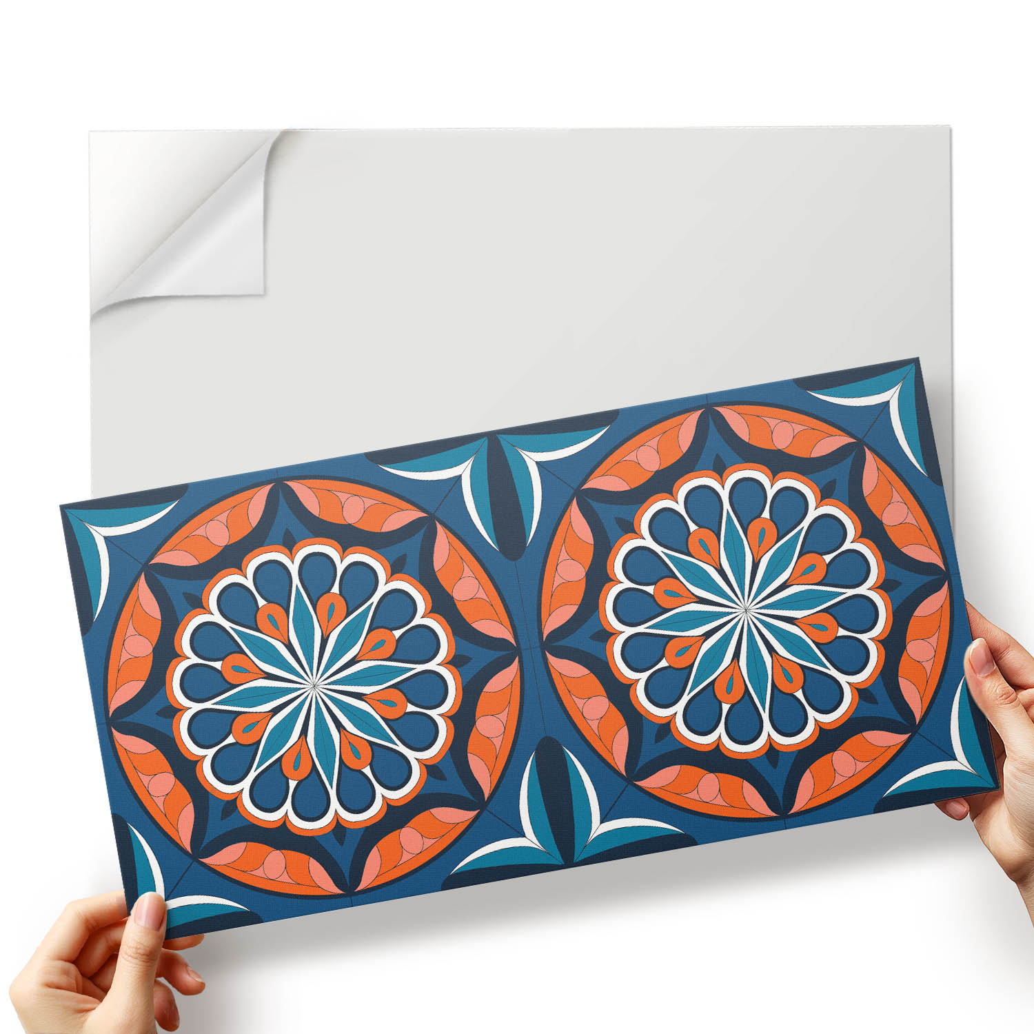 Vinylové samolepící dlaždice Listová mandala ve stylu 10x40x20 cm