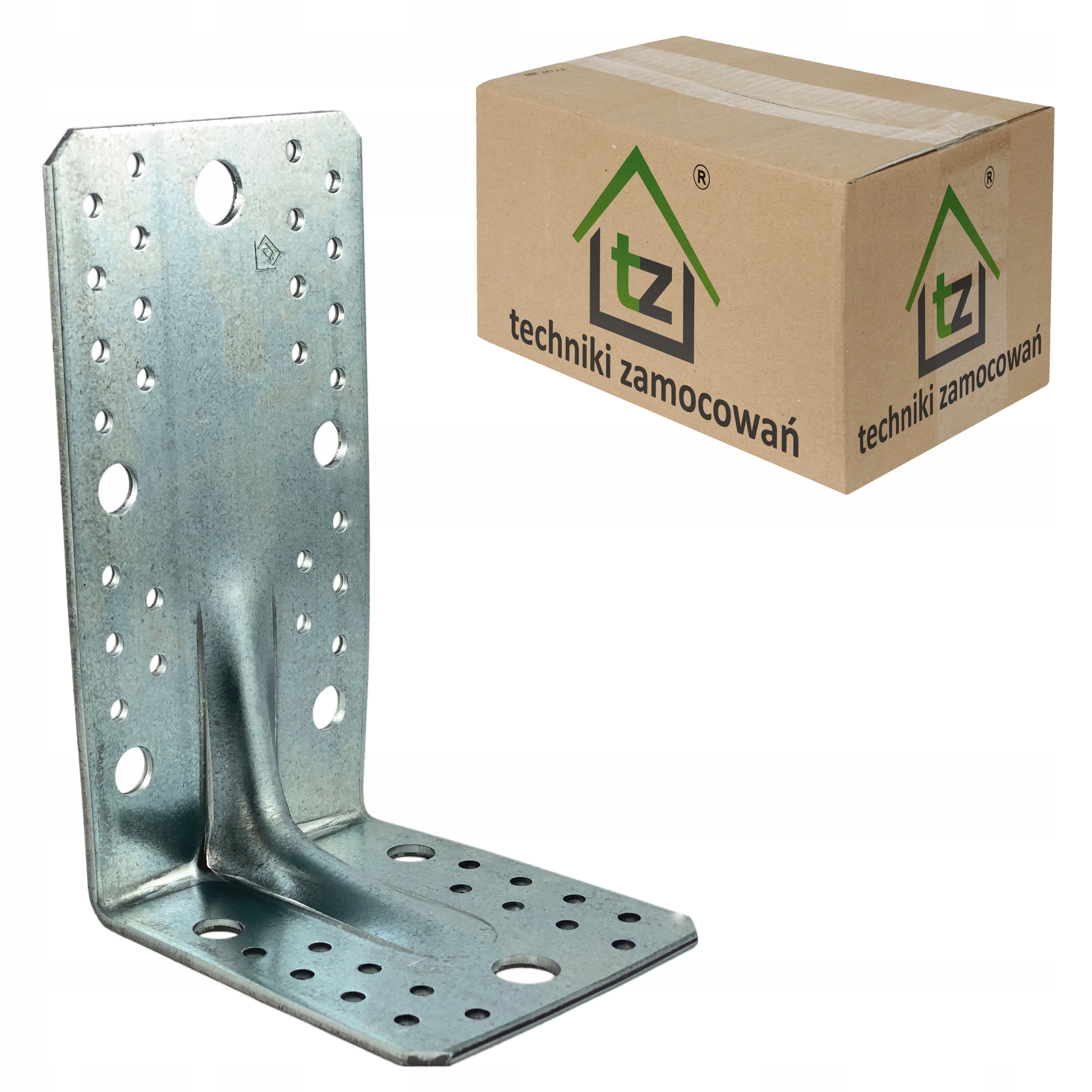 Tesársky uholník oceľový 172x105x90 x 3 mm 100 ks perforovaný, výška KP6B