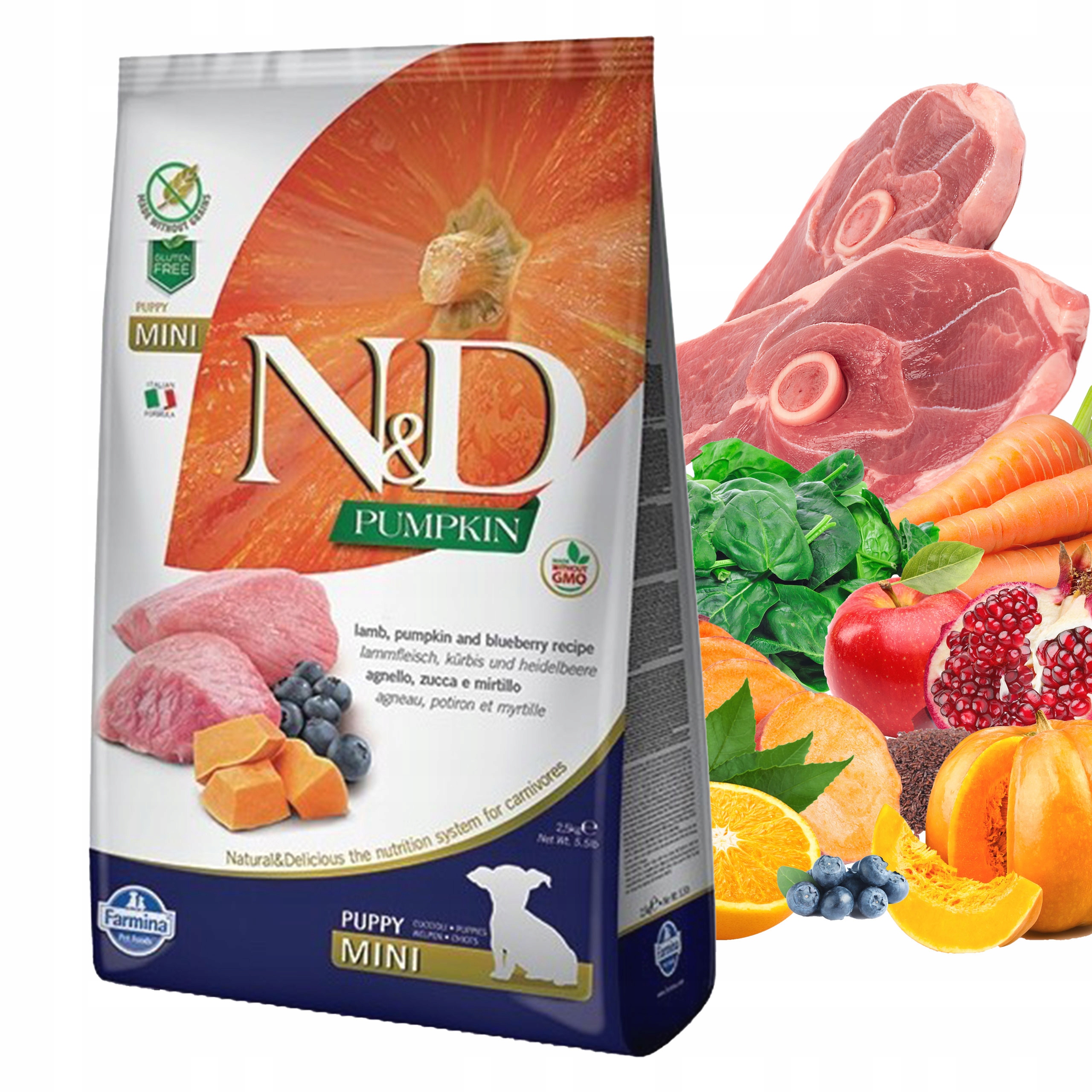 Nd Pumpkin Lamb Bluberry Mini Puppy 2,5kg dynia dla szczeniąt ras małych