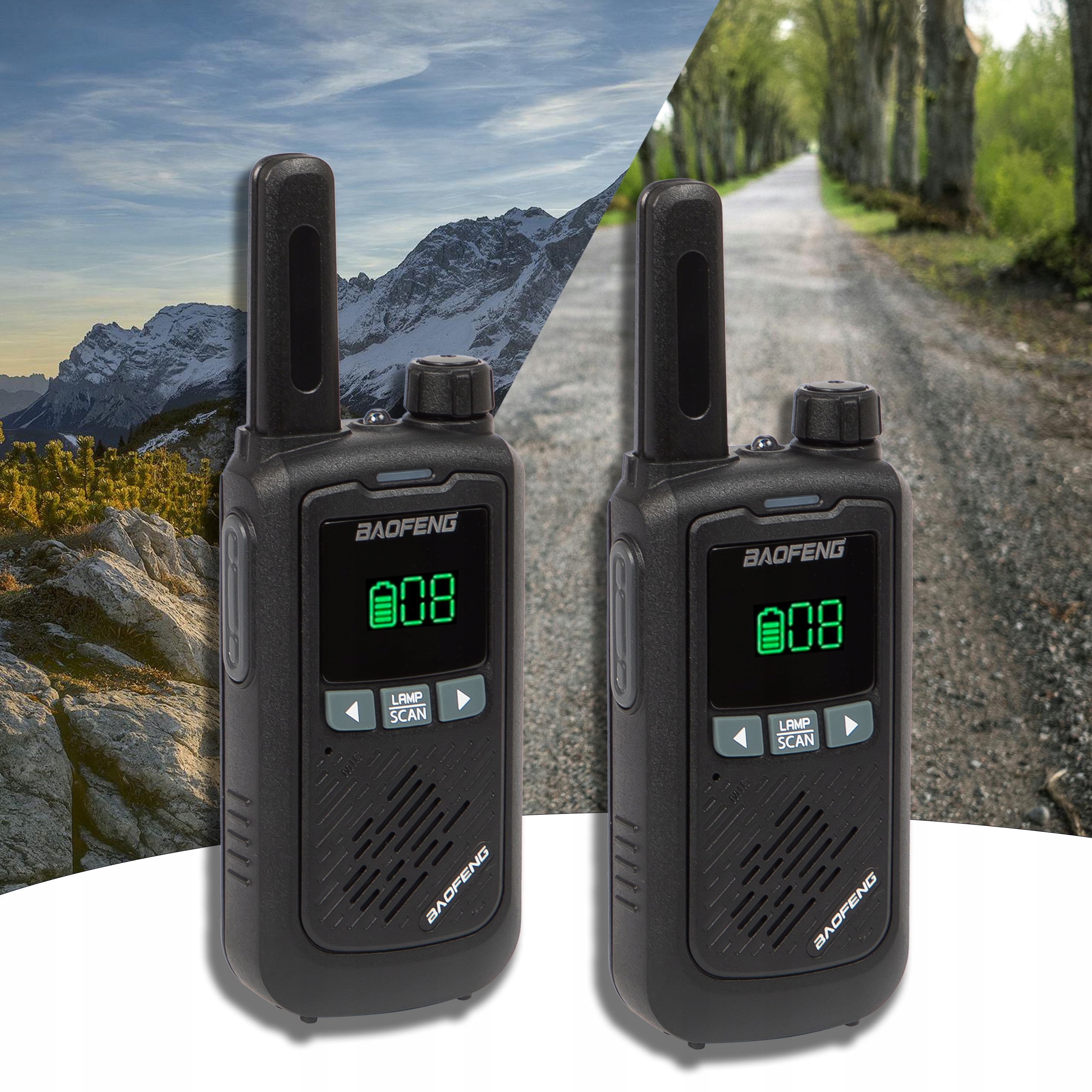 KRÓTKOFALÓWKI 2x WALKIE TALKIE BAOFENG RADIOTELEFON LATARKA DUŻY ZASIĘG EAN (GTIN) 5900804136668