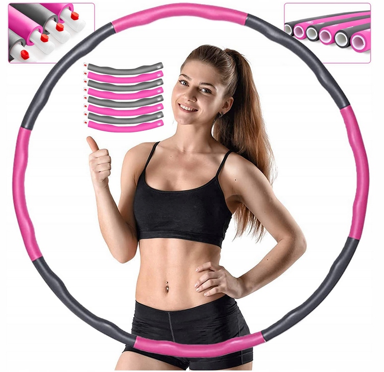 HULA HOP PIANKOWE Z WYPUSTKAMI 95 cm SKŁADANE FITNESS SPORT ODCHUDZAJĄCE