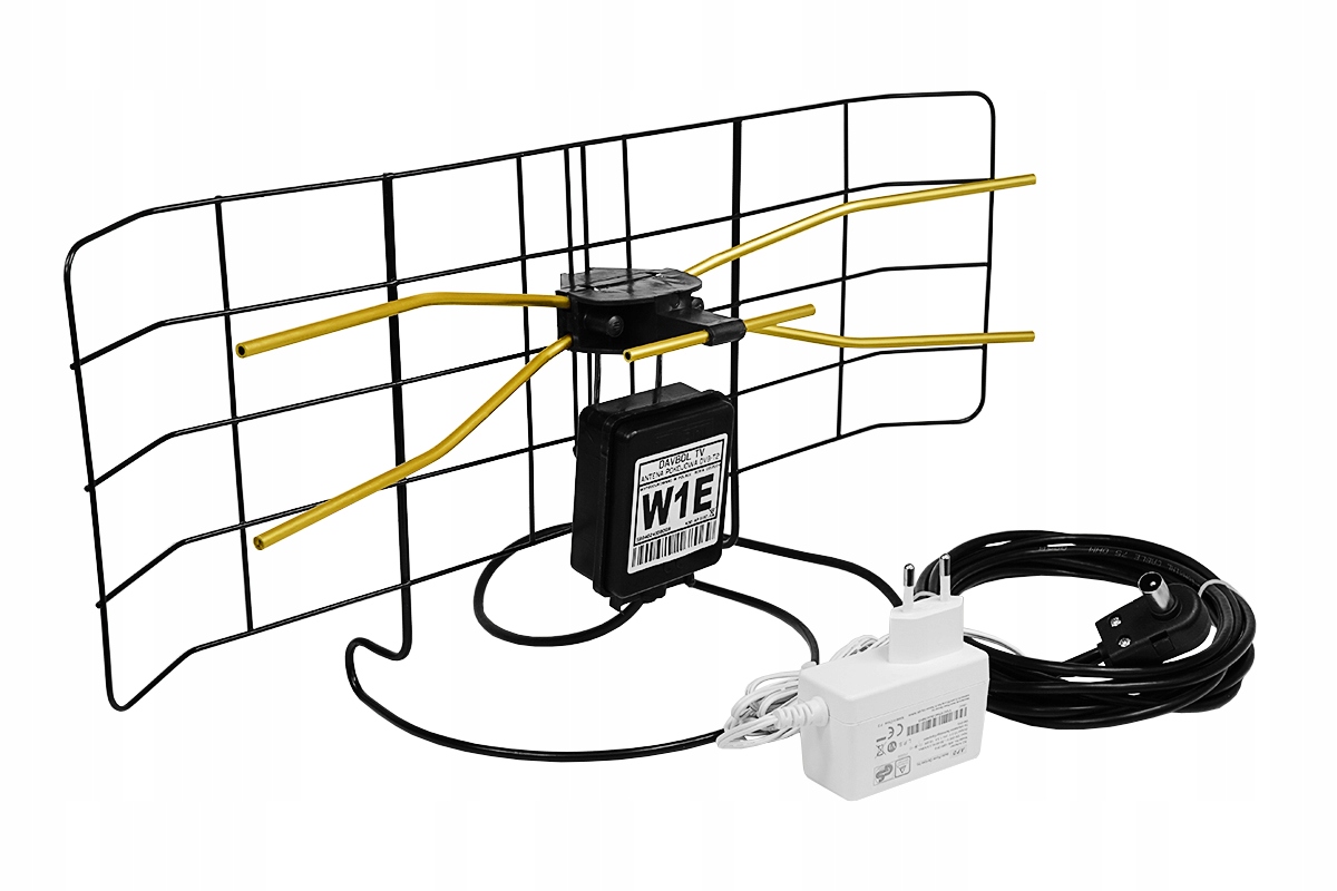 Nejvýkonnější Pokojová DVB-T2 Anténa MUX8 Fm 4K W1E Impulsní Napájecí Zdroj 10 m
