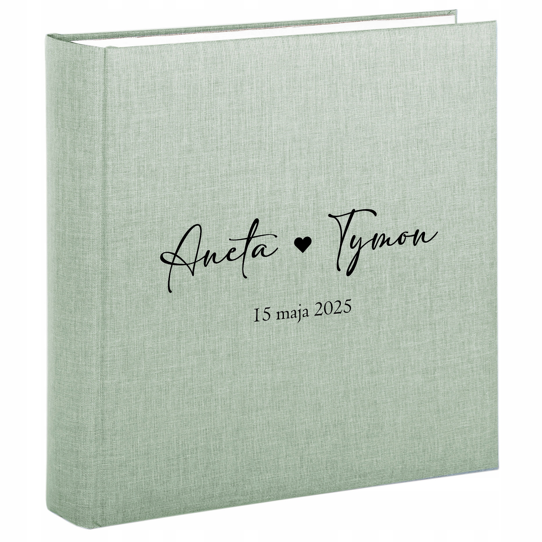 Album na zdjęcia ślubny wklejane 50 kart ecru Personalizacja Nadruk Ślub