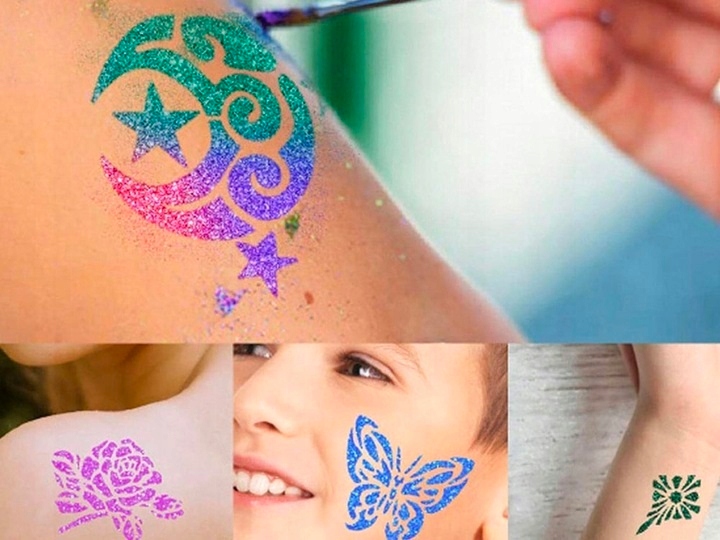 Zestaw do Robienia Tatuaży Brokatowych Szablony Tatuaże Brokatowe Duży DIY Kod producenta 22890