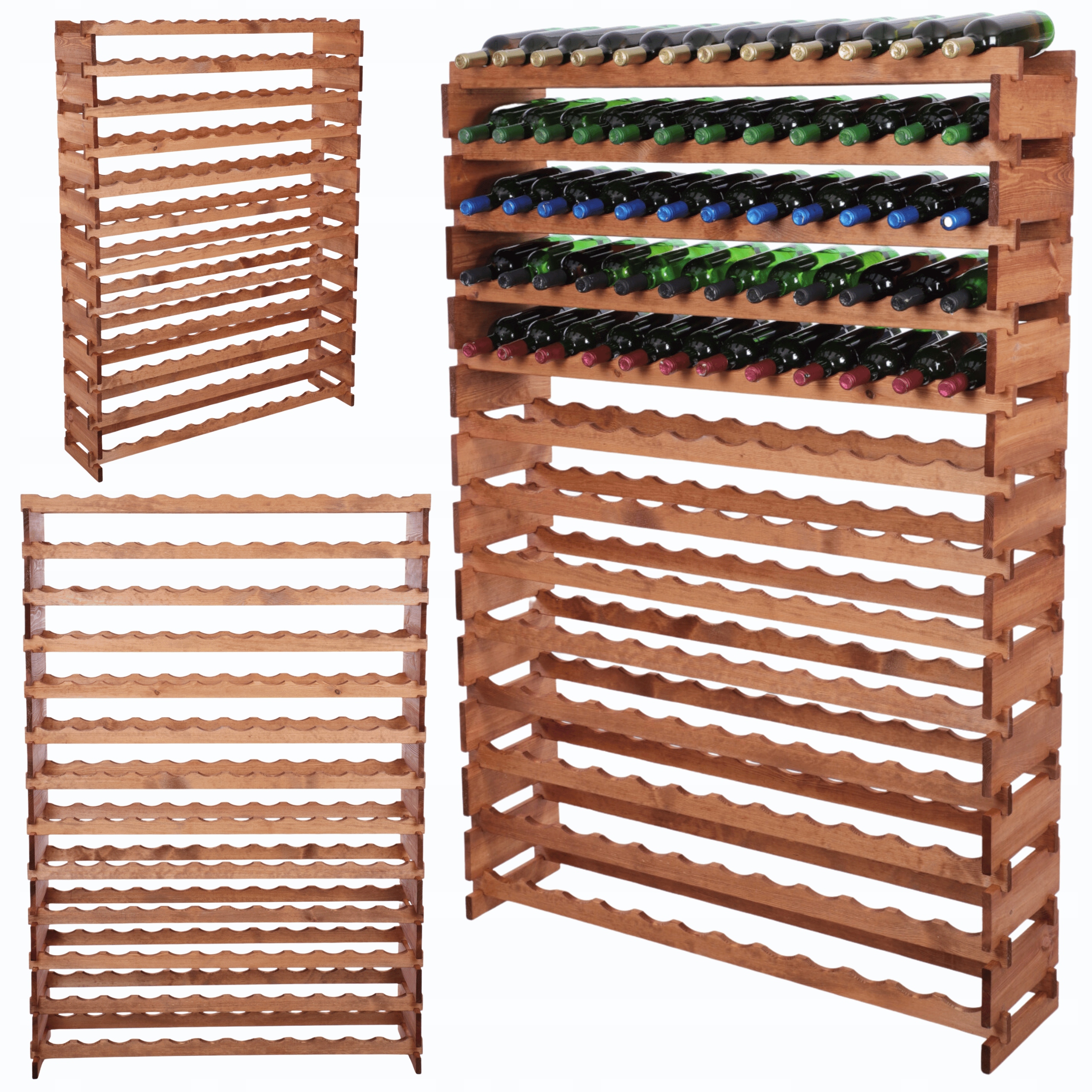 Regál na 156 fliaš, modulárny stojan na víno 13x12, stavajte ako kocky na kliknutie
