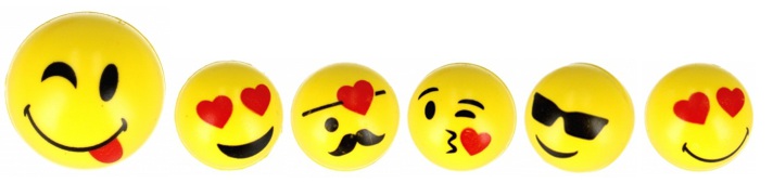 KAUČUKOVÁ LOPTA SMAJLÍK EMOTKA SENZORICKÁ SKÁKACIA GUĽA 3 CM ET Značka Mega Creative