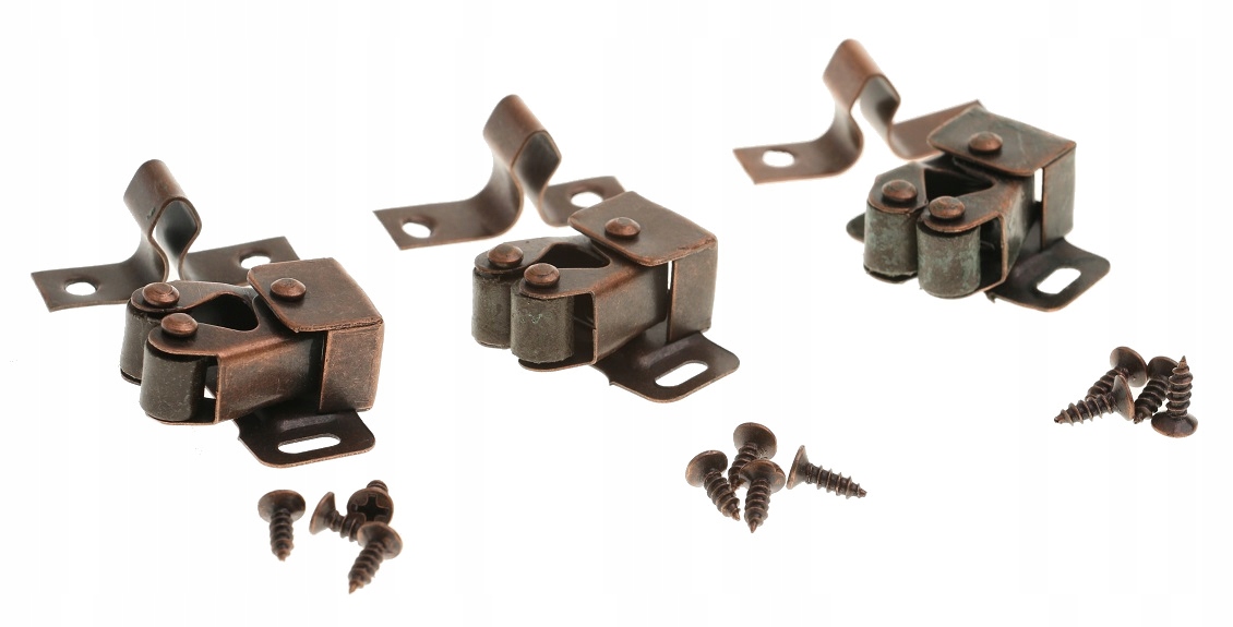 ZATRZASK MEBLOWY ROLKOWY WCISKANY ANTYK 3 sztuki