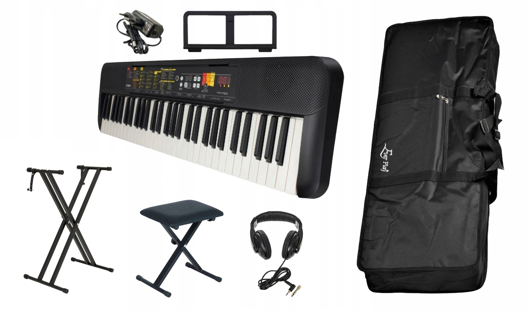 Klávesnice Yamaha PSR-F52 Stojan Lavice Sluchátka Obal XL Sada