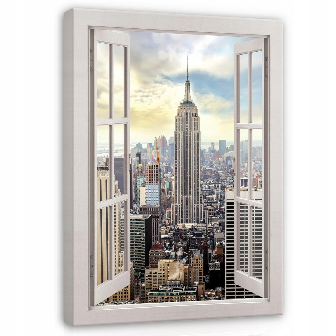 Obraz 60x80 New York Empire State Building krajina městské okno škrabadla