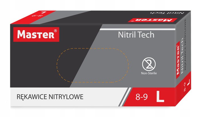 

Master Rękawice Nitrylowe Czarne L 100 Sztuk