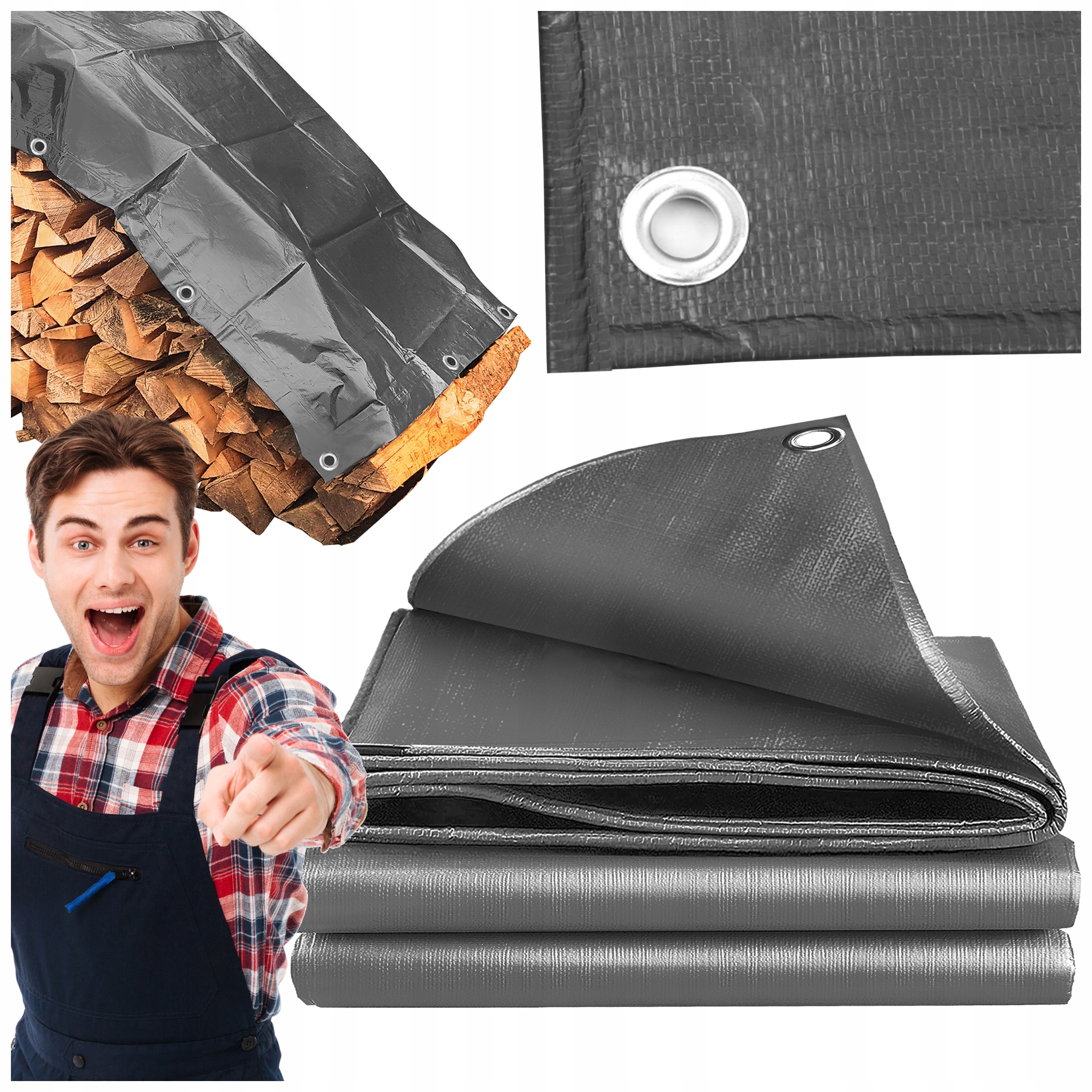 Plandeka Do Przyczepki Na Samochód Taras 6x8 Gruba Wzmocniona