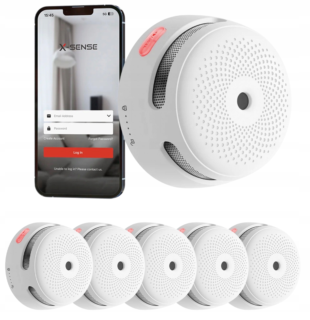 Sada detektorov dymu X5 X-sense XS01-WX Certifikát Tüv Alarm Aplikácia WiFi
