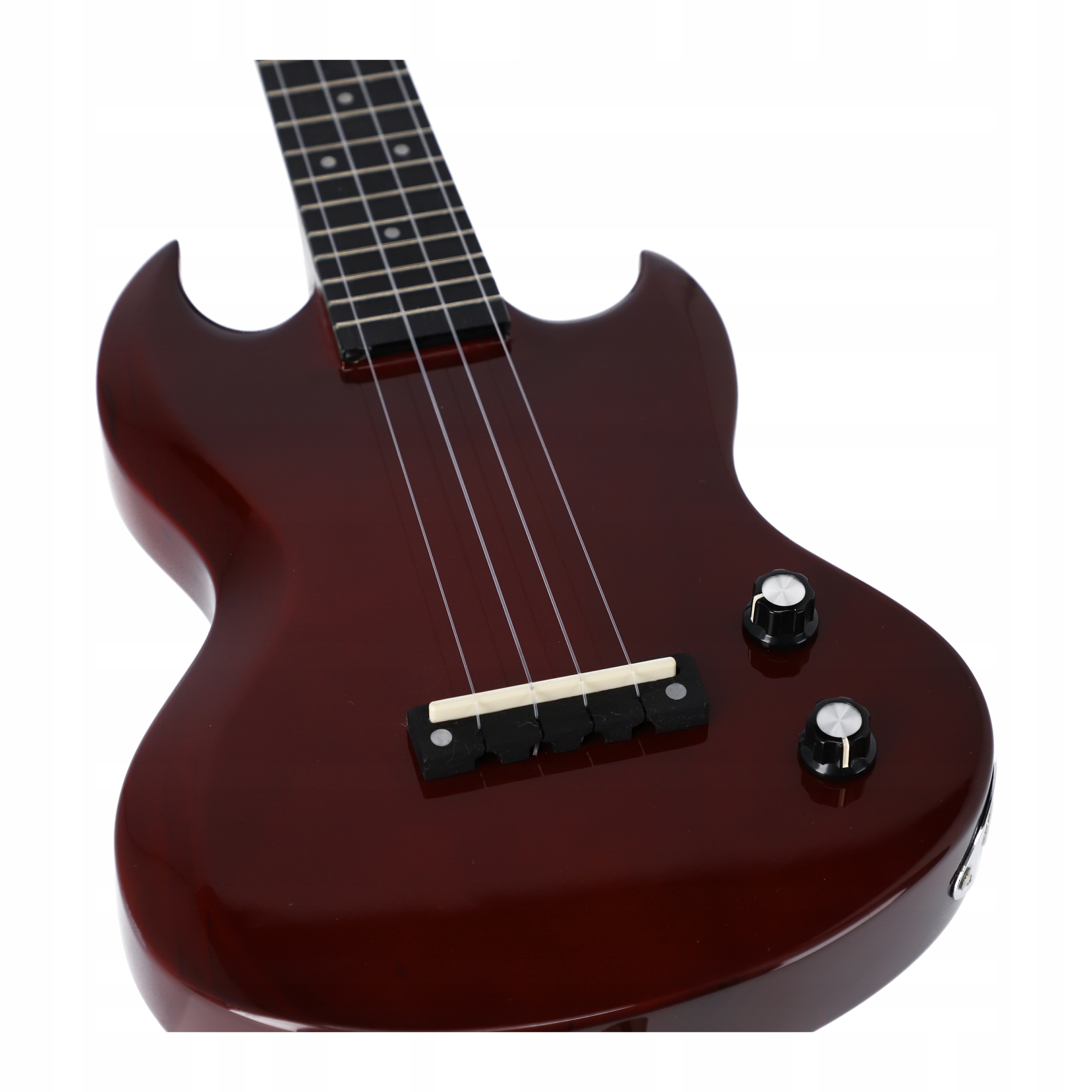 Ukulele koncertowe elektryczne Harley Benton DC Wiśniowe Akcesoria w zestawie pokrowiec