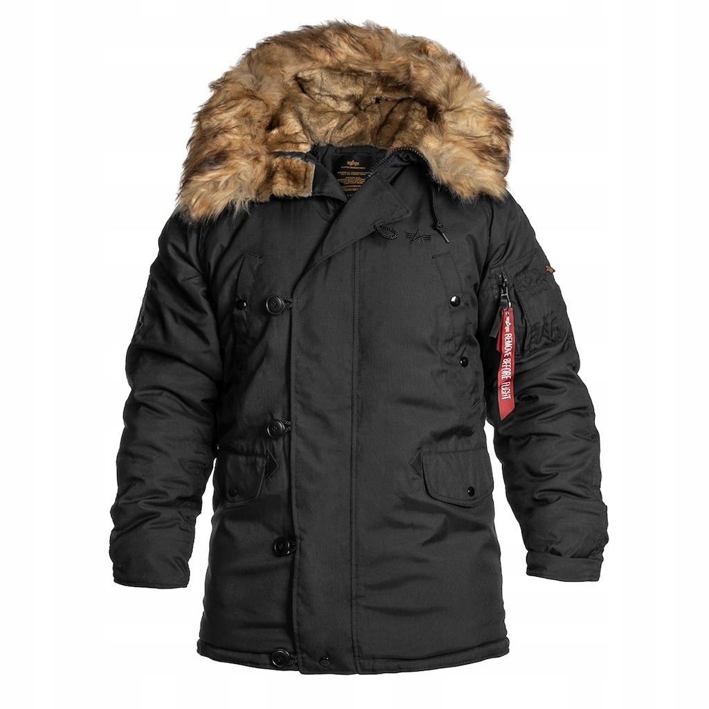 Zimní bunda Alpha Industries Explorer s kapucí Parka černá velikost S
