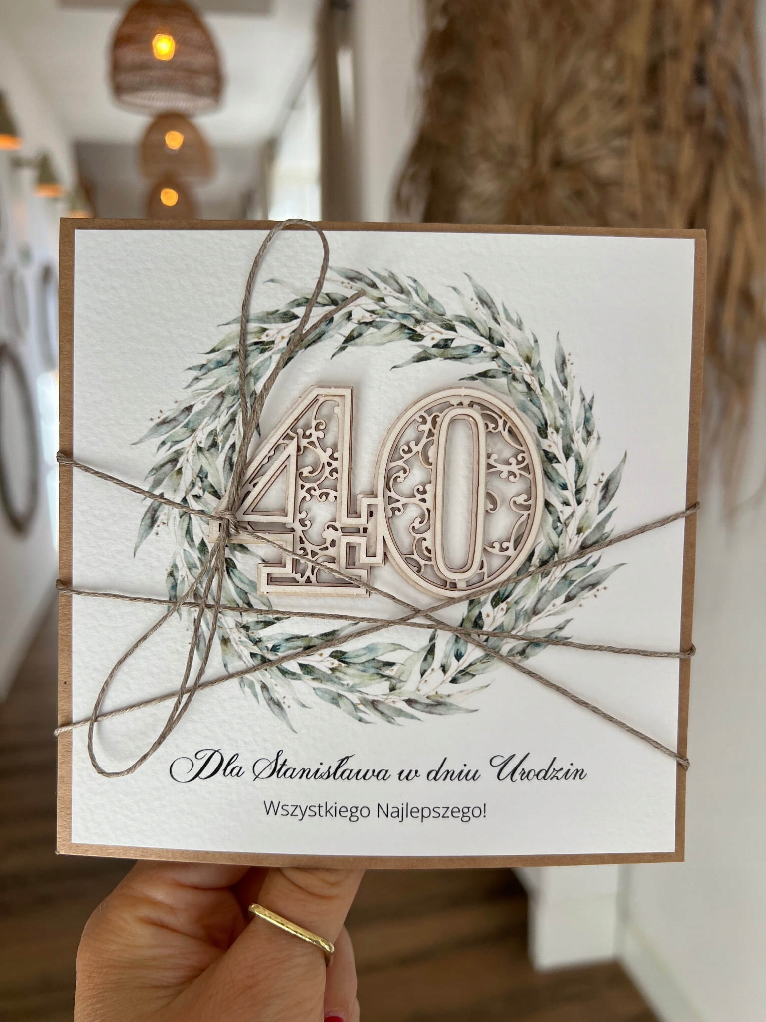 Personalizovaný dárek – ručně vyrobená kartička k 40. narozeninám, nápad na