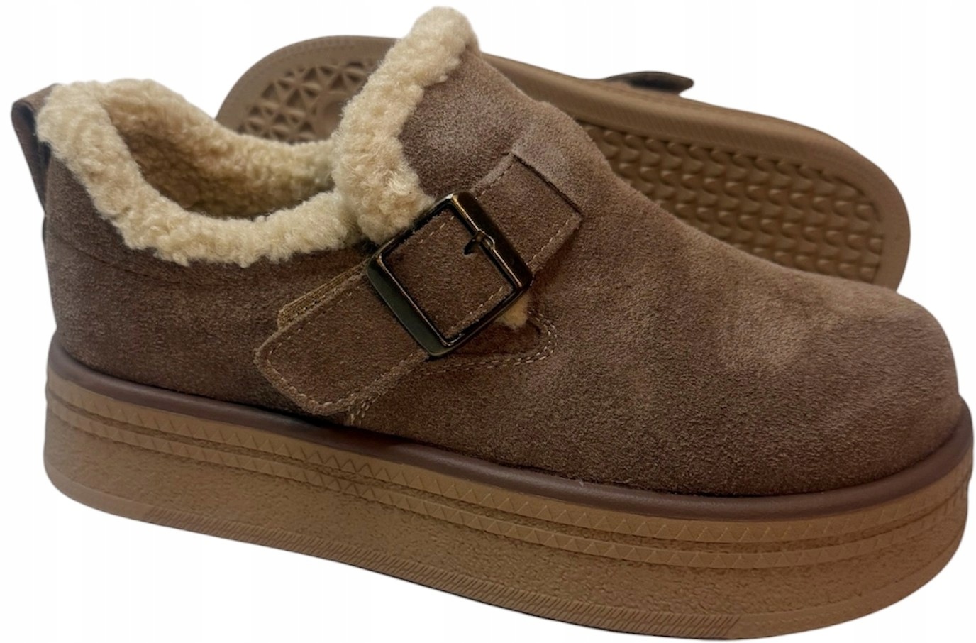 Filippo DP7946 Hnědé polobotky na platformě, zateplené semišovou kůží vel 39