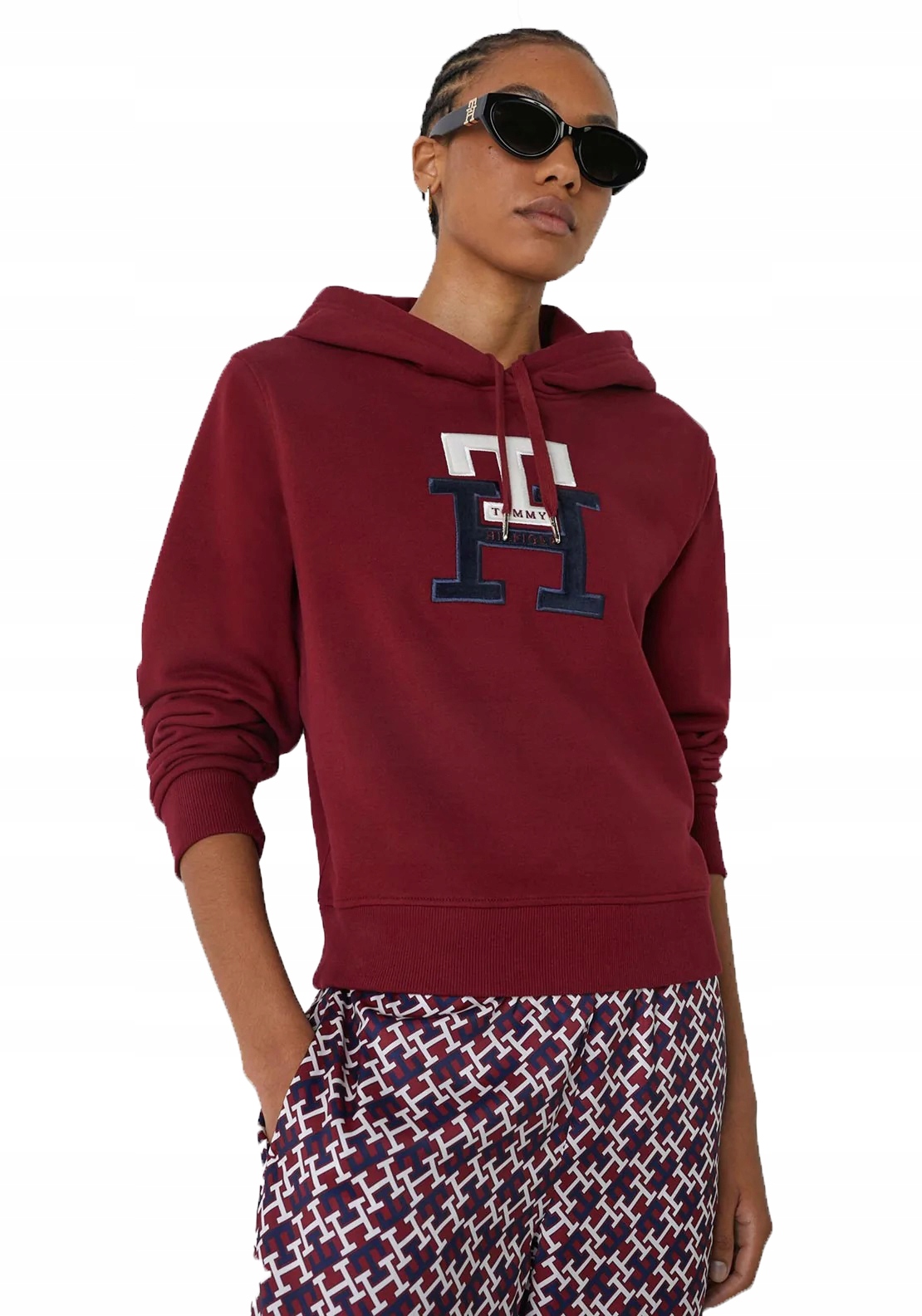 Tommy Hilfiger Bluza Damska Monogram Bordowa r.M